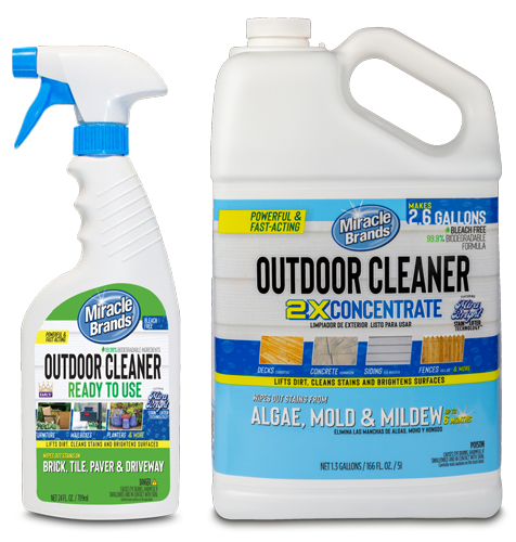 Miracle Brands Outdoor Cleaner 2x Concentrate for Algae, Mold, and Mildew 1  Gallon 
